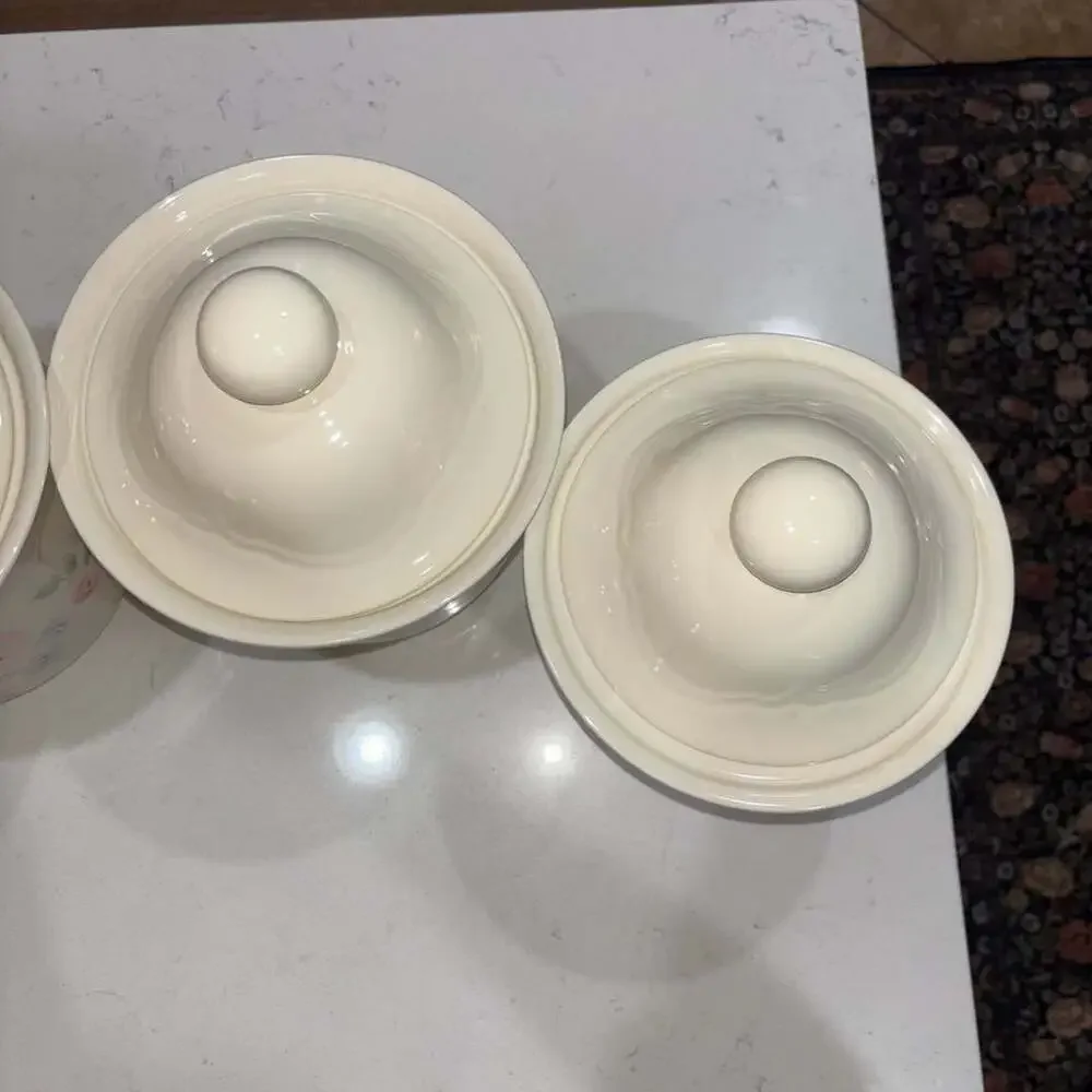 Pfaltzgraff Secret Rose Ceramic Canister Set Of 4 With Lids 506-509